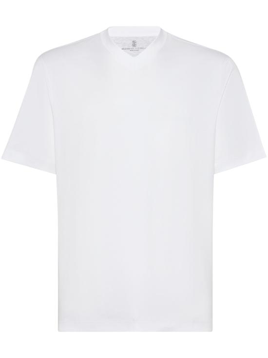 26FW 브루넬로 쿠치넬리 반팔 티셔츠 M0B131344C6159 BIANCO
