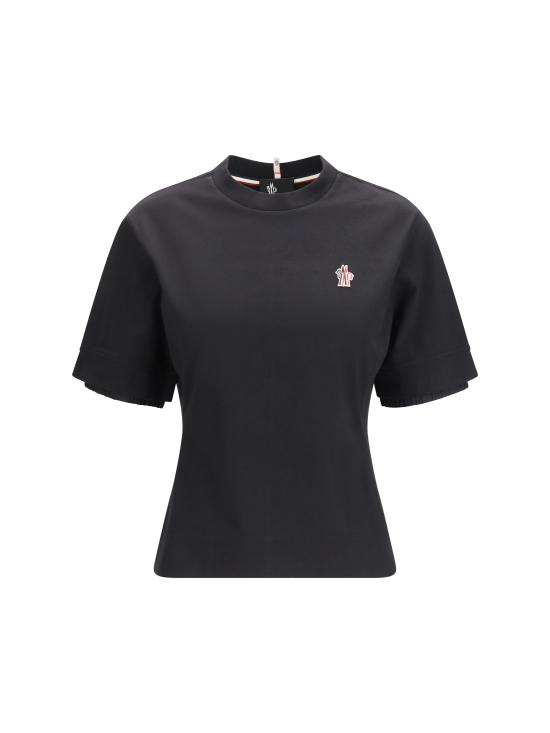 26SS 몽클레어 그레노블 로고 패치 코튼 블렌드 티셔츠 L10988C0000989AW1999 BLACK