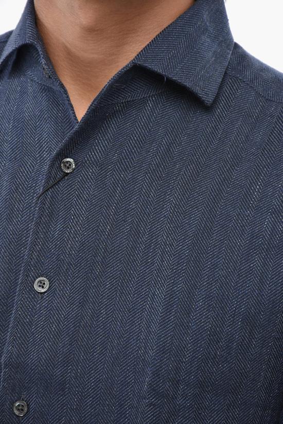  꼬르넬리아니 긴팔 셔츠 86P126 0811512 001 Blue - CORNELIANI