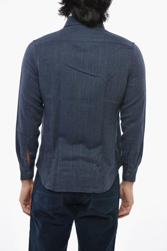  꼬르넬리아니 긴팔 셔츠 86P126 0811512 001 Blue - CORNELIANI