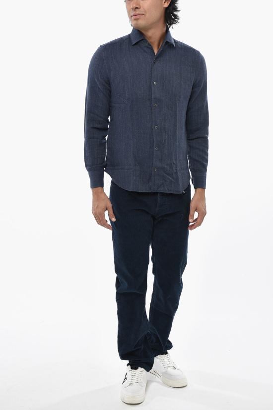  꼬르넬리아니 긴팔 셔츠 86P126 0811512 001 Blue - CORNELIANI