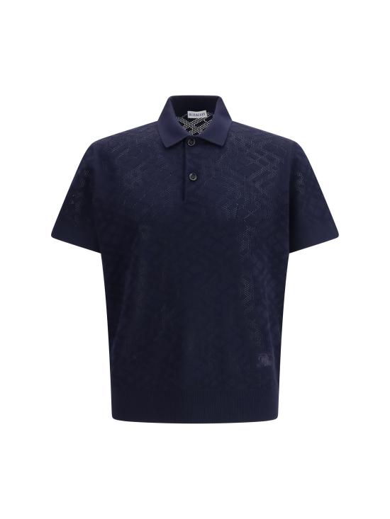 26SS 버버리 체크 울 폴로 셔츠 8118493C4008 SILHOUETTE BLUE