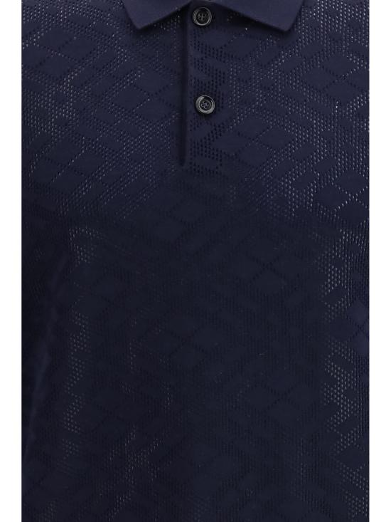 26SS 버버리 체크 울 폴로 셔츠 8118493C4008 SILHOUETTE BLUE - BURBERRY