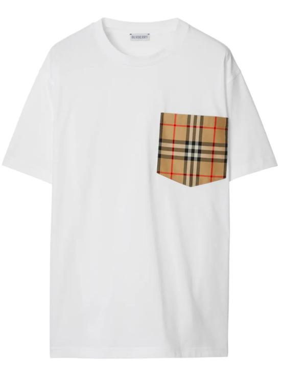 26SS 버버리 체크 포켓 티셔츠 8103971A1464 WHITE
