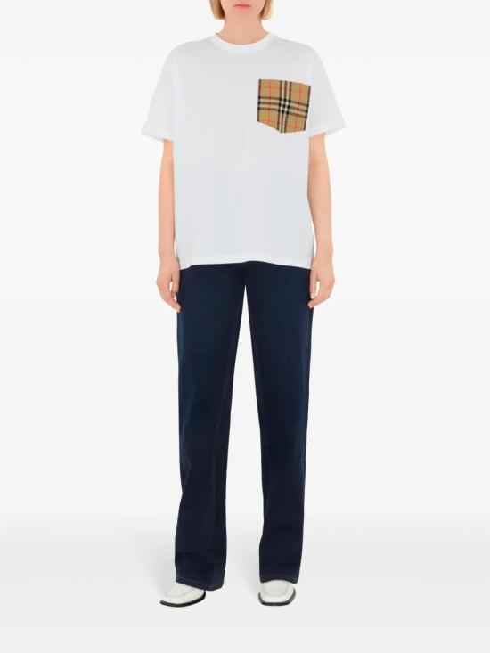 26SS 버버리 체크 포켓 티셔츠 8103971A1464 WHITE - BURBERRY