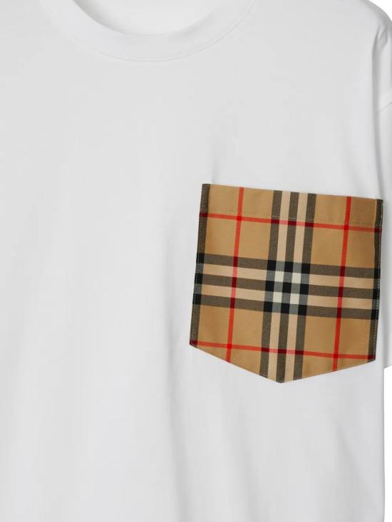 26SS 버버리 체크 포켓 티셔츠 8103971A1464 WHITE - BURBERRY