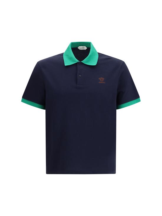 26SS 베르사체 반팔 티셔츠 10240311A176812U3I0 DARK NAVY BRIGHT EMERALD