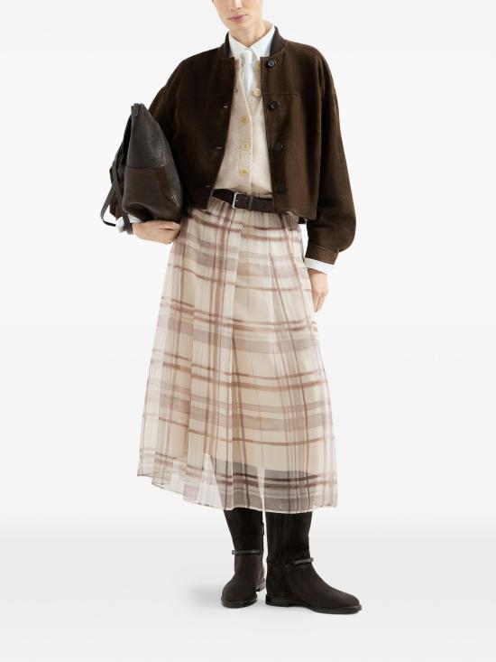 26FW 브루넬로 쿠치넬리 스커트 MP199G4096C015 PANAMA BROWN - BRUNELLO CUCINELLI