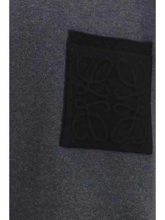 26FW 로에베 아나그램 코튼 니트 스웨터 H526Y14KOG1121 GREY BLACK - LOEWE