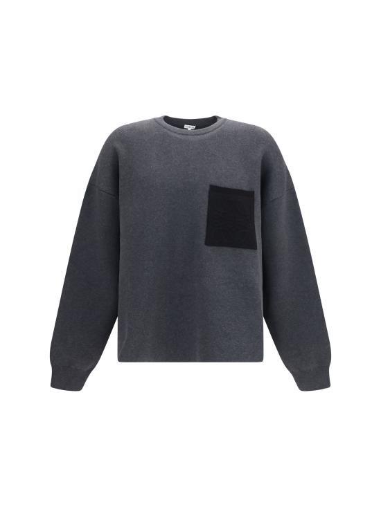 26FW 로에베 아나그램 코튼 니트 스웨터 H526Y14KOG1121 GREY BLACK