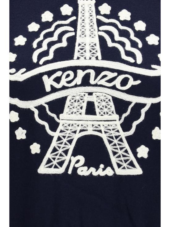26FW 겐조 후드 티셔츠 FG62PU7673FH79 BLUE BLACK - KENZO
