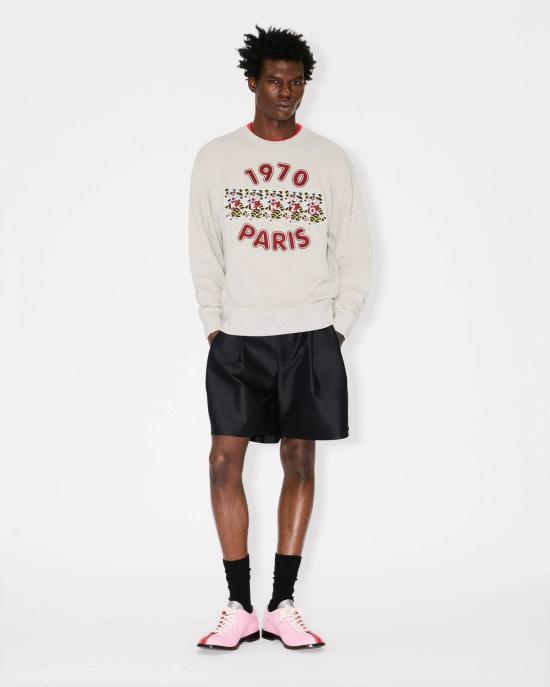 26SS 겐조 Wild Tiger 자수 스웻셔츠 FG55SW2064MJ93 PALE GREY - KENZO