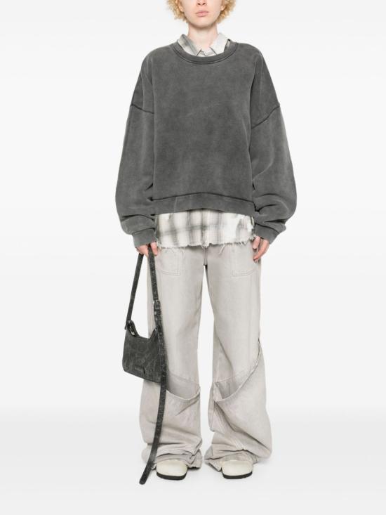 26SS 아크네 스튜디오 로고 패치 스웨트셔츠 CI0137BM0 FADED BLACK - ACNE STUDIOS