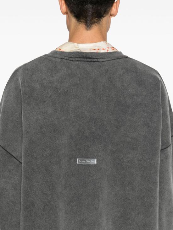 26SS 아크네 스튜디오 로고 패치 스웨트셔츠 CI0137BM0 FADED BLACK - ACNE STUDIOS