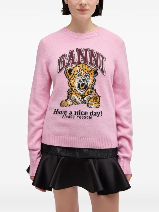 26SS 가니 그래픽 울 니트 A1070047868 CHALK PINK - GANNI