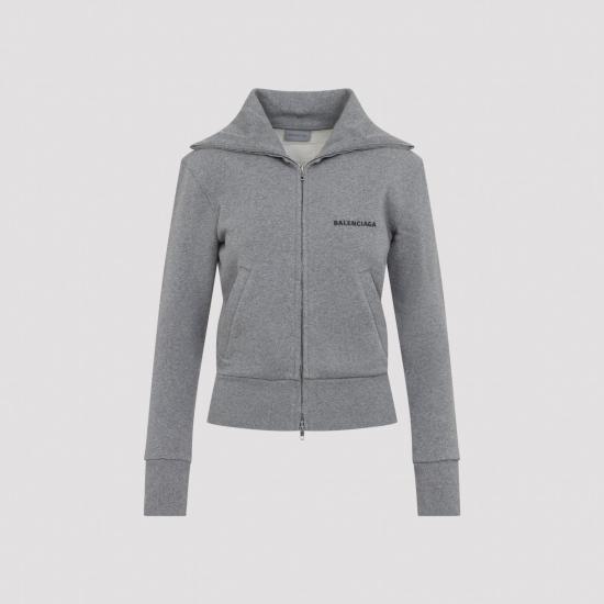 26FW 발렌시아가 피티드 집업 스웨트셔츠 자켓 A009S3TUVA48519 DARK HEATHER GREY - BALENCIAGA