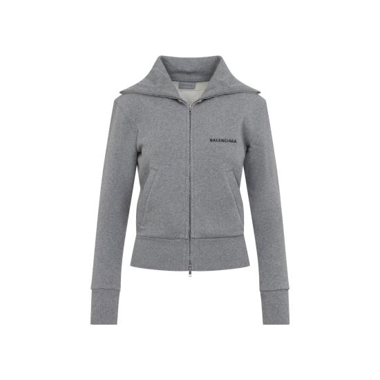 26FW 발렌시아가 피티드 집업 스웨트셔츠 자켓 A009S3TUVA48519 DARK HEATHER GREY - BALENCIAGA