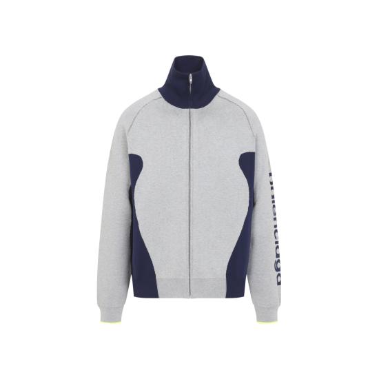 26FW 발렌시아가 바디스 니트 집업 카디건 A000GVT34591223 GREY NAVY - BALENCIAGA
