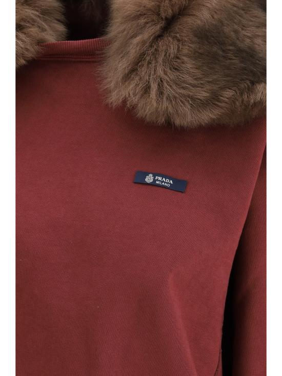 26SS 프라다 시어링 칼라 오버사이즈 맨투맨 134725SOOO18VWF0007 BORDEAUX - PRADA