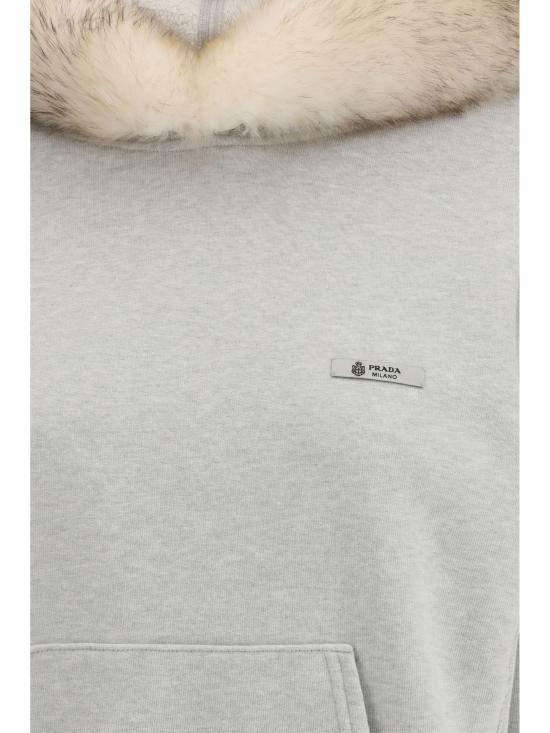 26SS 프라다 나일론 로고 반팔 셔츠 스웨터 134723SOOO18NHF0684 GRIGIO MELANGE - PRADA