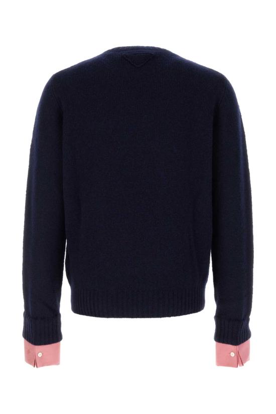 26FW 프라다 셰틀랜드 울 크루넥 스웨터 UMF353SEAO198KF0008 BLEU - PRADA