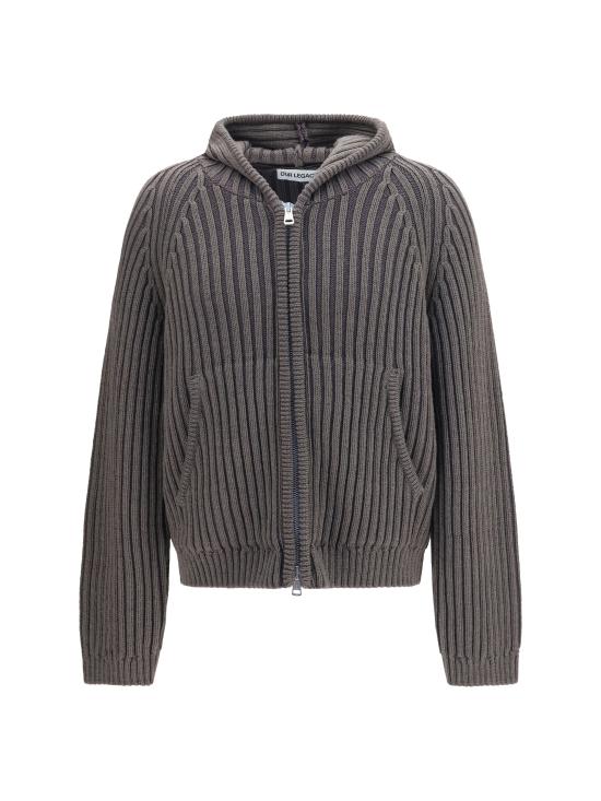 26FW 아워레가시 레벨 리브드 니트 후드 집업 M4263LSSAGESTRIPE SAGE STRIPE