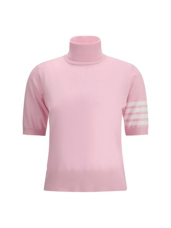26FW 톰브라운 파인 메리노 4바 릴렉스드 숏슬리브 터틀넥 니트 FKA434AY1014680 LT PINK