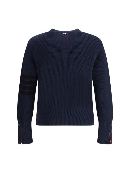 26FW 톰브라운 코튼 가디건 스티치 4바 풀오버 MKA580AY3065415 NAVY - THOM BROWNE