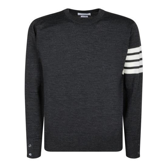26FW 톰브라운 사선완장 메리노 울 니트 MKA002AY1014022 DARK GREY