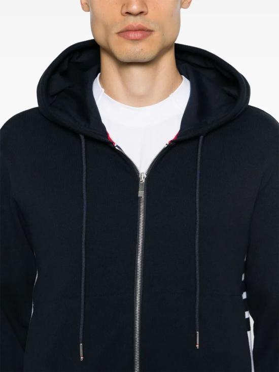 26FW 톰브라운 4바 저지 집업 후디 MJT517A03037415 NAVY - THOM BROWNE