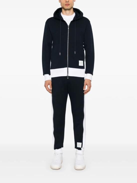 26FW 톰브라운 4바 저지 집업 후디 MJT517A03037415 NAVY - THOM BROWNE