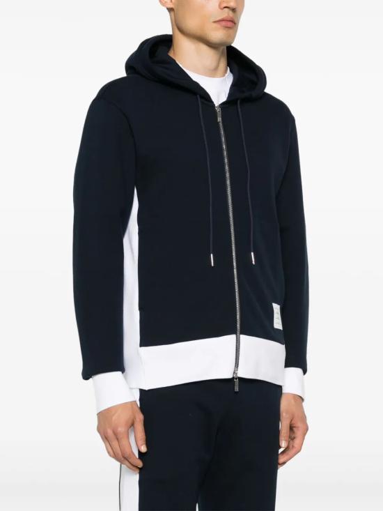 26FW 톰브라운 4바 저지 집업 후디 MJT517A03037415 NAVY - THOM BROWNE