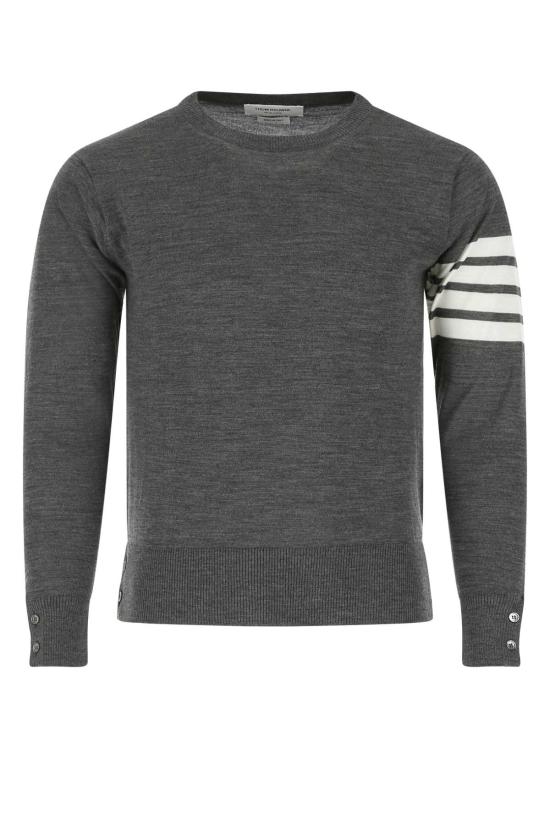 26FW 톰브라운 사선완장 메리노 울 니트 MKA002AY1014038 MED GREY