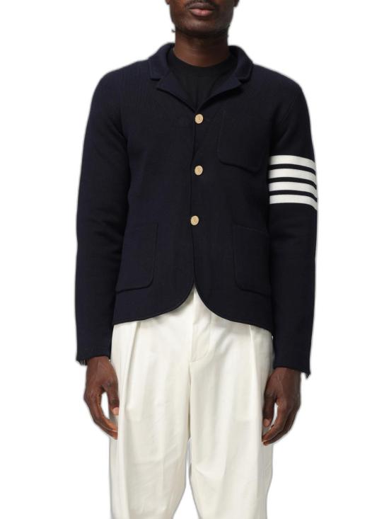 26FW 톰브라운 사선 스트라이프 블레이저 울 니트 자켓 MKJ024D00014415 NAVY