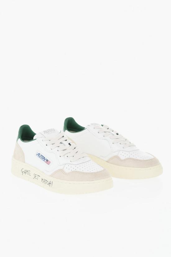  오트리 메달리스트 로우 레더 스니커즈 AULWMA05 Beige Bianco Verde
