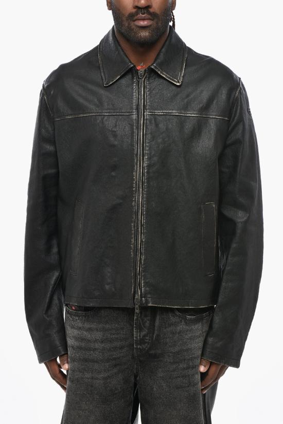  디젤 가죽 자켓 A14324 0PITR 9XX Black