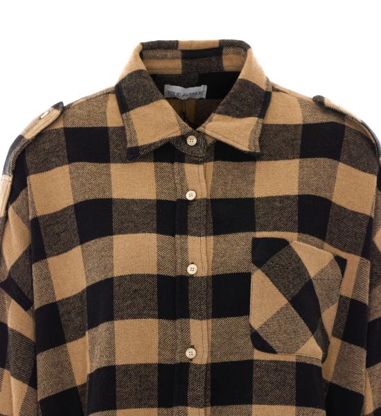 26FW 트루 에비뉴 셔츠 BAGGY SOFTCHECKBLACK BEIGE - TRUE AVENUE