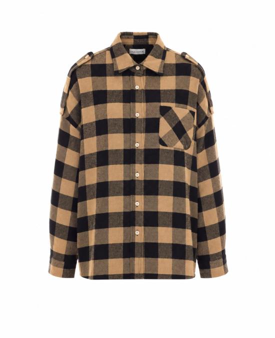 26FW 트루 에비뉴 셔츠 BAGGY SOFTCHECKBLACK BEIGE
