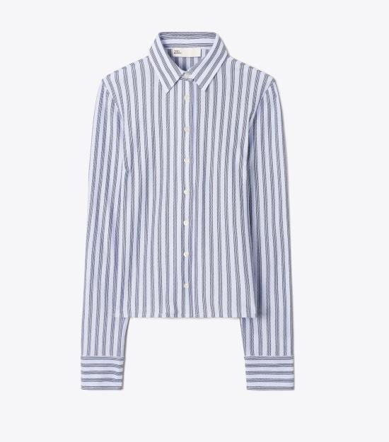 26FW 토리버치 셔츠 184176 444 FROZEN SKY STRIPE