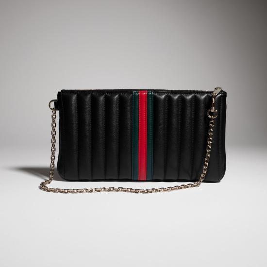 26FW 구찌 젯셋 GG 마몽 나파 스트랩 파우치 A006X2AAG8N 1068 BLACK GREEN CLOACK R - GUCCI