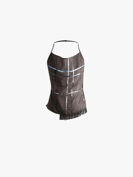 26FW 팔로마울 버몬트 스팽글 홀터넥 탑 XO2301323 323 Brown - PALOMA WOOL