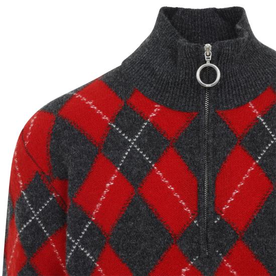 26FW 아미 스웨터 HKS897 KN0202 A353 CARBON GREY RUBY RED - AMI