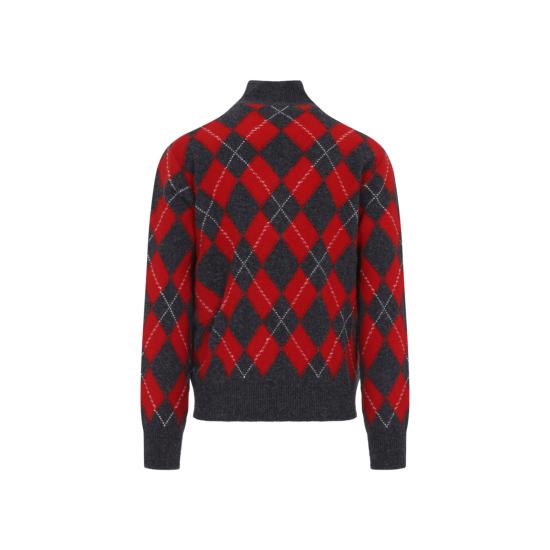 26FW 아미 스웨터 HKS897 KN0202 A353 CARBON GREY RUBY RED - AMI