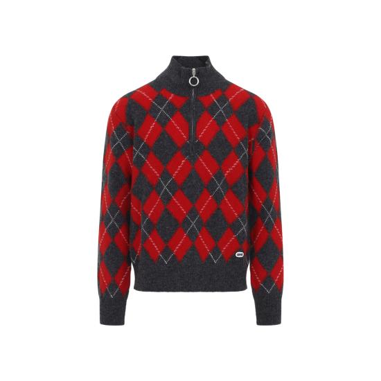 26FW 아미 스웨터 HKS897 KN0202 A353 CARBON GREY RUBY RED
