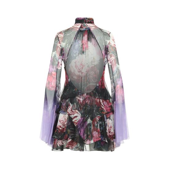 26FW 로베르토 카발리 숏 원피스 XWT101 CKT87 D0253 BLACK PINK LILLA - ROBERTO CAVALLI