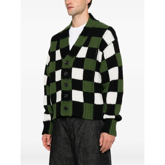 26FW 겐조 가디건 FG65CA8023FB 50 GREEN BLACK - KENZO