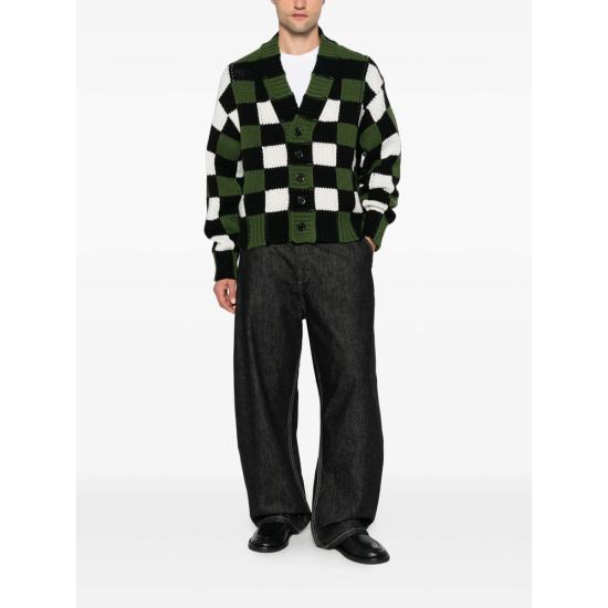 26FW 겐조 가디건 FG65CA8023FB 50 GREEN BLACK - KENZO