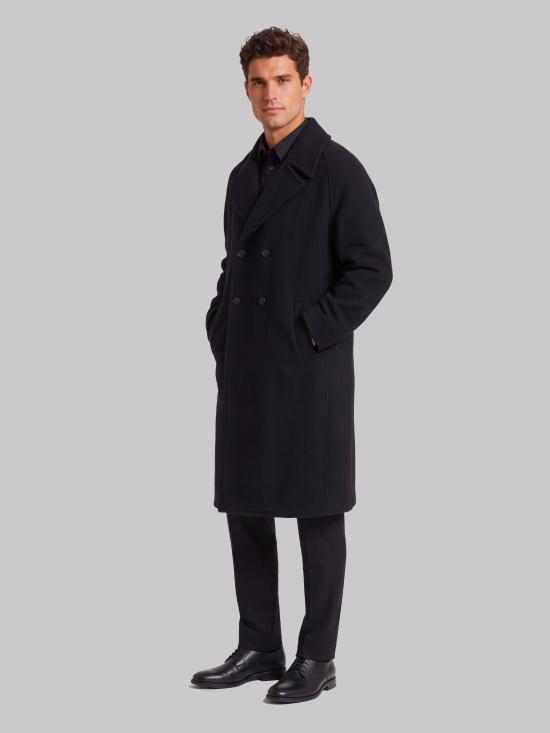 26FW 르메르 더블 브레스티드 펠티드 울 앤 알파카 코트 CO1169 BLACK - LEMAIRE